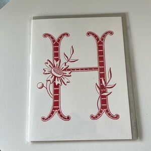 Vintage letter H monogram card